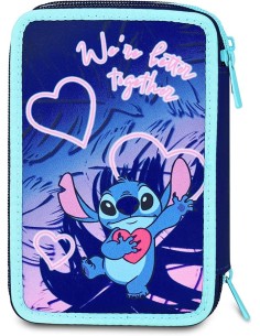 ASTUCCI: vendita online Seven, Astuccio Lilo & Stitch, Scuola 3 Zip, Celeste, Rosa, Triplo Scomparto, 20 x 12,5 x 7 cm, Penne...