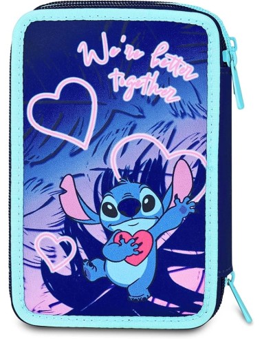 ASTUCCI: vendita online Seven, Astuccio Lilo & Stitch, Scuola 3 Zip, Celeste, Rosa, Triplo Scomparto, 20 x 12,5 x 7 cm, Penne...