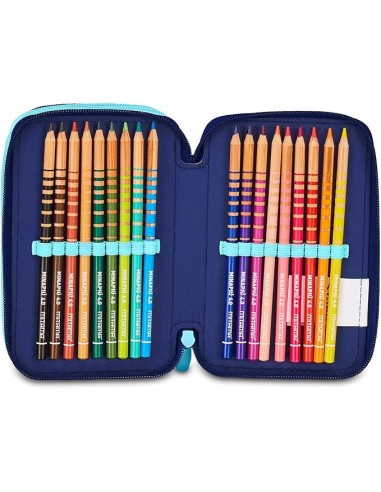 ASTUCCI: vendita online Seven, Astuccio Lilo & Stitch, Scuola 3 Zip, Celeste, Rosa, Triplo Scomparto, 20 x 12,5 x 7 cm, Penne...