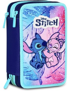 ASTUCCI: vendita online Seven, Astuccio Lilo & Stitch, Scuola 3 Zip, Celeste, Rosa, Triplo Scomparto, 20 x 12,5 x 7 cm, Penne...
