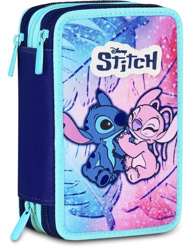 ASTUCCI: vendita online Seven, Astuccio Lilo & Stitch, Scuola 3 Zip, Celeste, Rosa, Triplo Scomparto, 20 x 12,5 x 7 cm, Penne...