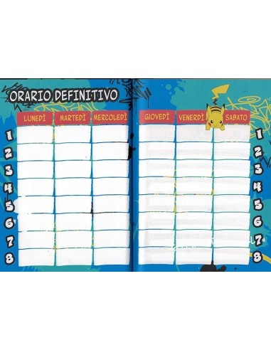 DIARI: vendita online Pokémon, Diario Scuola 2025 2026, Seven, Rosso, 10 Mesi, Non Datato, 21 x 15 x 3 cm, Copertina Lucida i...