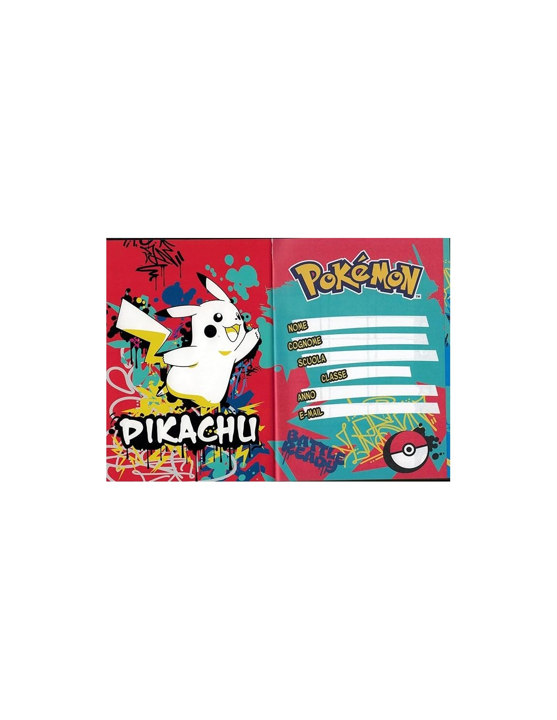 DIARI: vendita online Pokémon, Diario Scuola 2025 2026, Seven, Rosso, 10 Mesi, Non Datato, 21 x 15 x 3 cm, Copertina Lucida i...