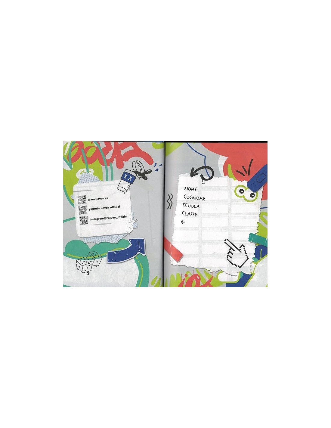 DIARI: vendita online Seven, Diario Scuola Boy Be Good, 2025 2026, Datato, 12 Mesi, 18.5 x 13.5 x 2.5 cm, Copertina Lucida Ri...