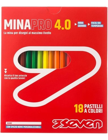 CANCELLERIA: vendita online Seven, Set Matite Colorate, 18 Pezzi, Pastelli Scuola Ufficio, Mina 4.0, Etichetta Nome, 16x18x2 ...