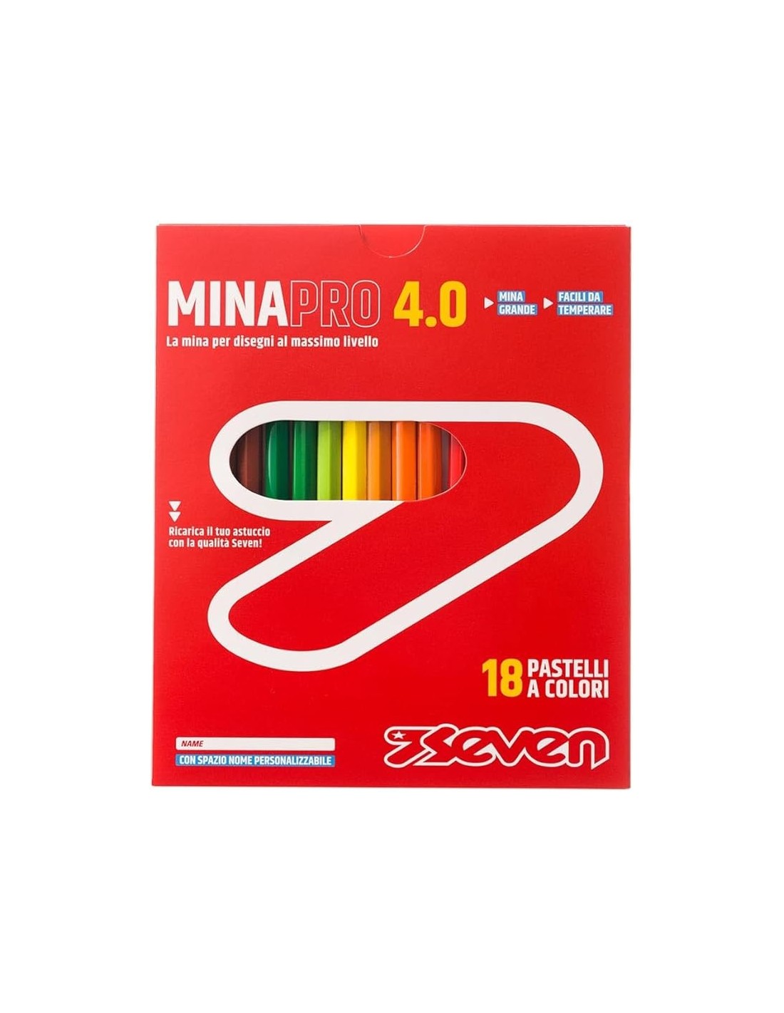 CANCELLERIA: vendita online Seven, Set Matite Colorate, 18 Pezzi, Pastelli Scuola Ufficio, Mina 4.0, Etichetta Nome, 16x18x2 ...