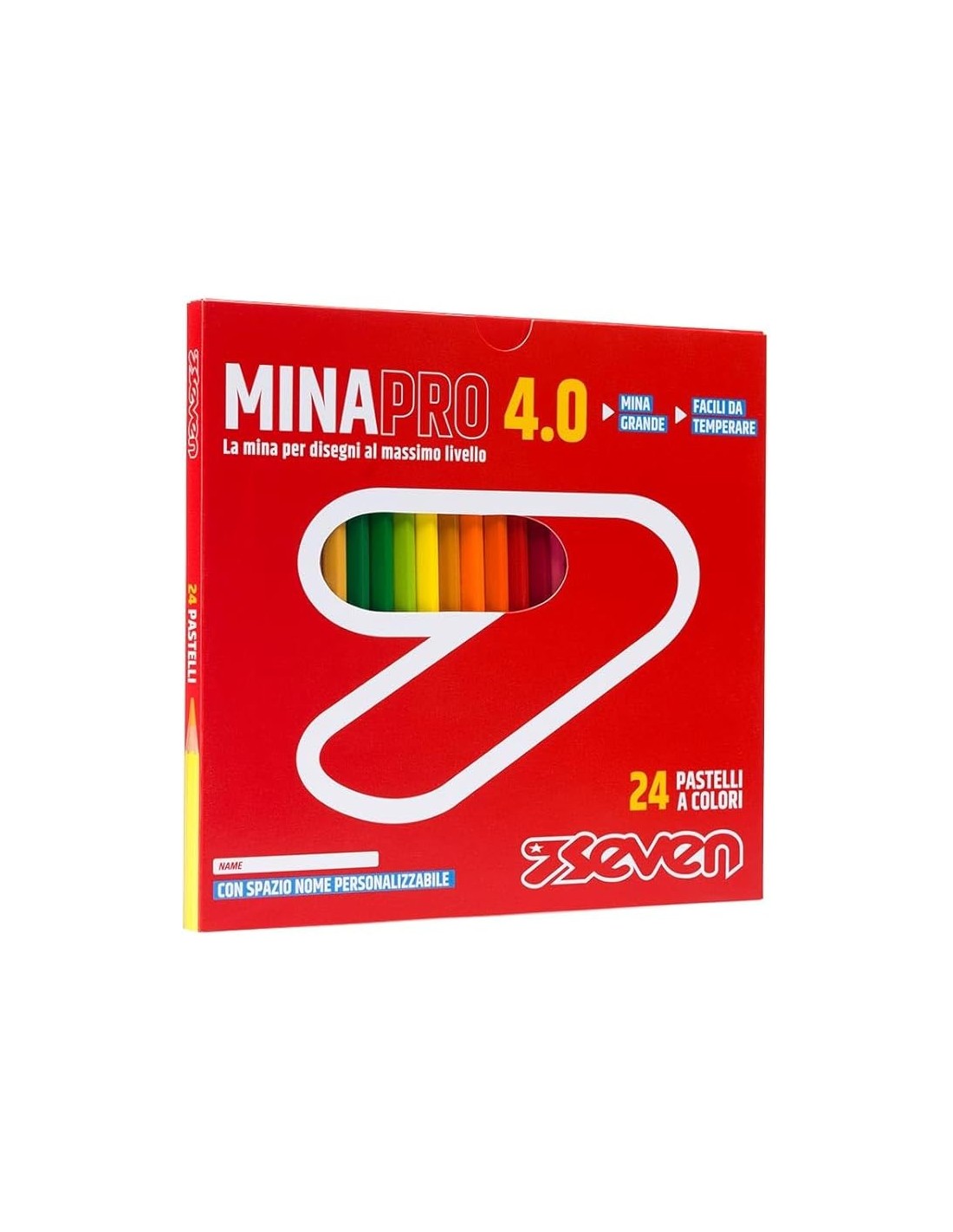 CANCELLERIA: vendita online Seven, Set Matite Colorate, 24 Pezzi, Pastelli Scuola Ufficio, Mina 4.0, Fusto Esagonale 7.6 mm, ...
