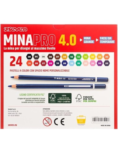 CANCELLERIA: vendita online Seven, Set Matite Colorate, 24 Pezzi, Pastelli Scuola Ufficio, Mina 4.0, Fusto Esagonale 7.6 mm, ...