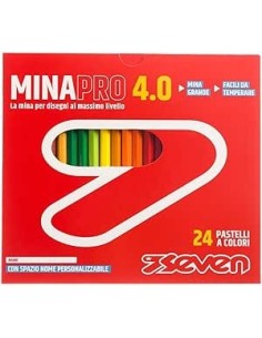 CANCELLERIA: vendita online Seven, Set Matite Colorate, 24 Pezzi, Pastelli Scuola Ufficio, Mina 4.0, Fusto Esagonale 7.6 mm, ...