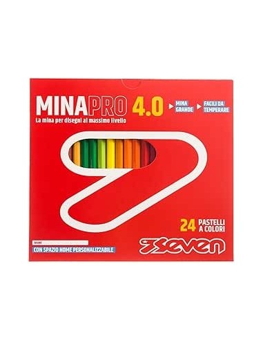 CANCELLERIA: vendita online Seven, Set Matite Colorate, 24 Pezzi, Pastelli Scuola Ufficio, Mina 4.0, Fusto Esagonale 7.6 mm, ...