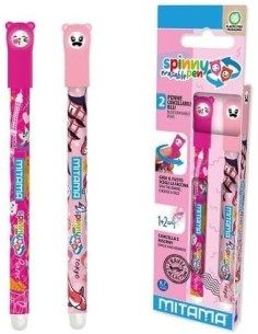 CANCELLERIA: vendita online Mitama, Set 2 Penne Cancellabili, Spinny Pen P.07, Penna Blu, Punta 0.7 mm, Seven Erasable, Facci...