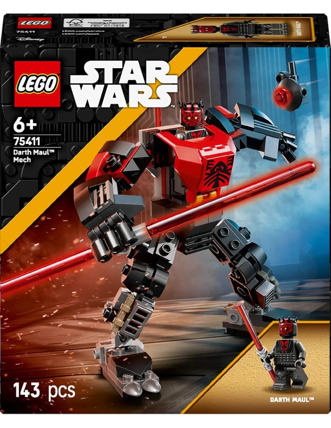 Mech LEGO Star Wars 75411 Darth Maul con spada laser e minifigure | shopincasa.it