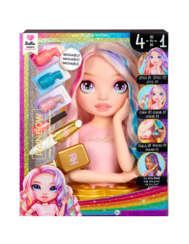 Testa da acconciare Rainbow High Bella con accessori per capelli e make-up | shopincasa.it
