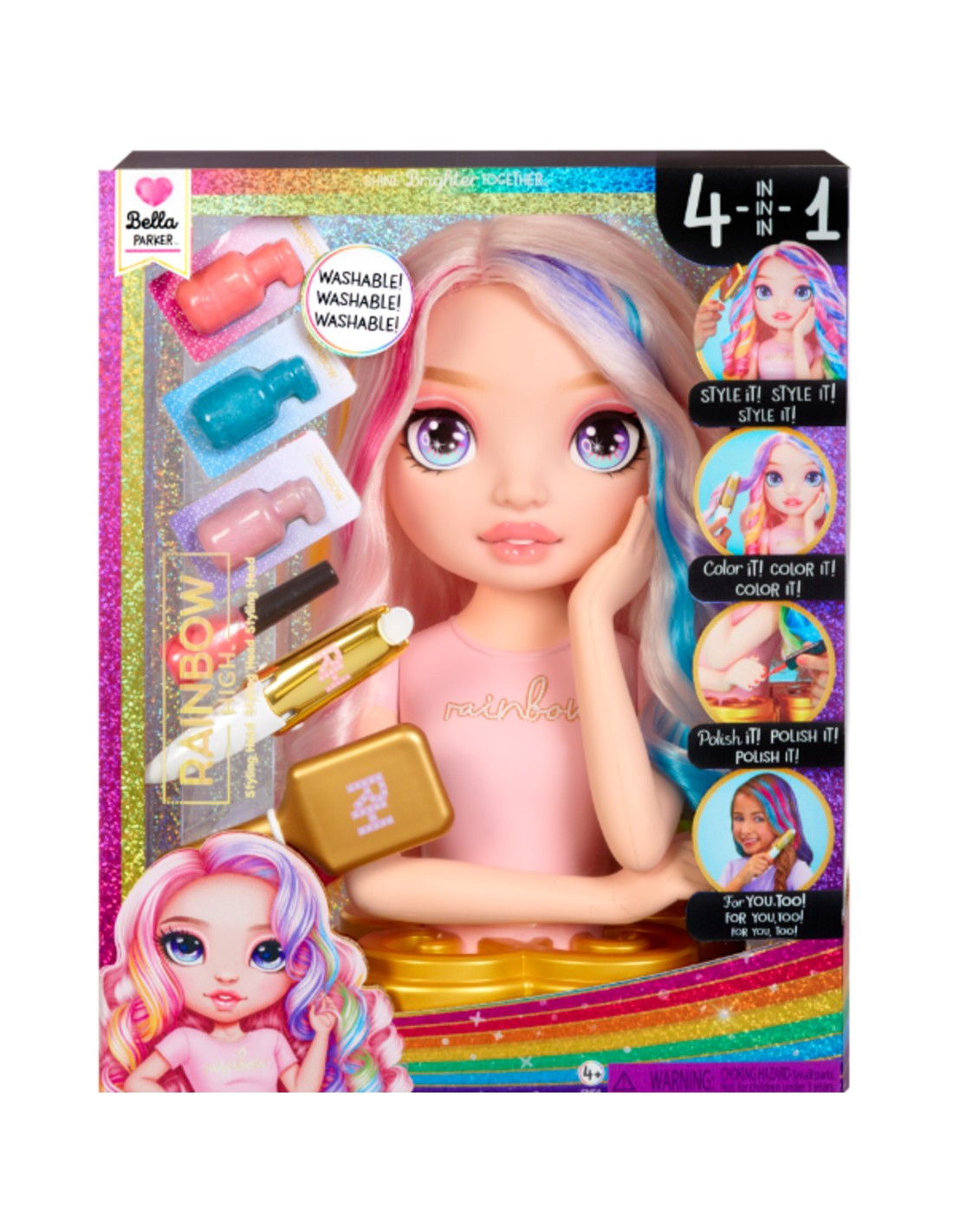 Testa da acconciare Rainbow High Bella con accessori per capelli e make-up | shopincasa.it