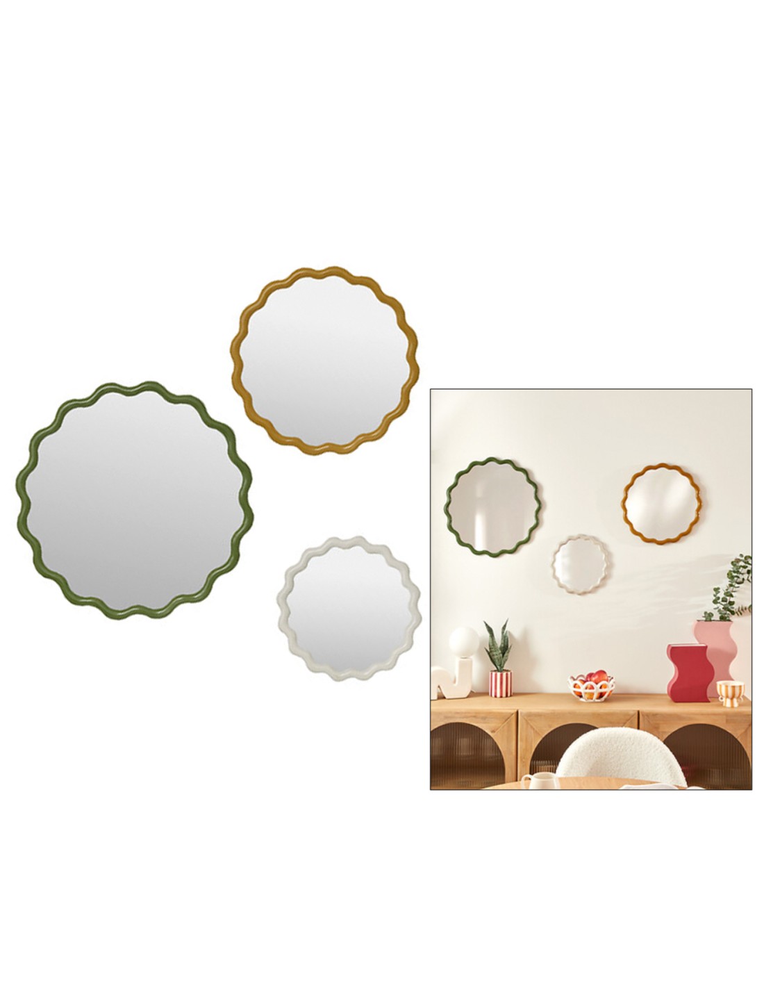 SET 3 SPECCHI 210439 JUDY PLASTICA ONDULATI