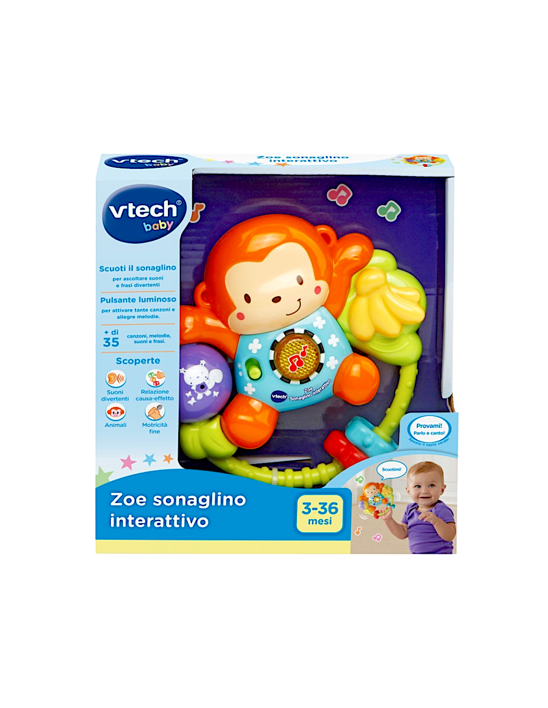 VTech Zoe Sonaglino Interattivo - Gioco Neonati 3-36 Mesi | shopincasa.it