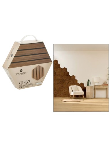 SET 3 PANNELLI 212904B COLVA 26X30CM MDF SCURO