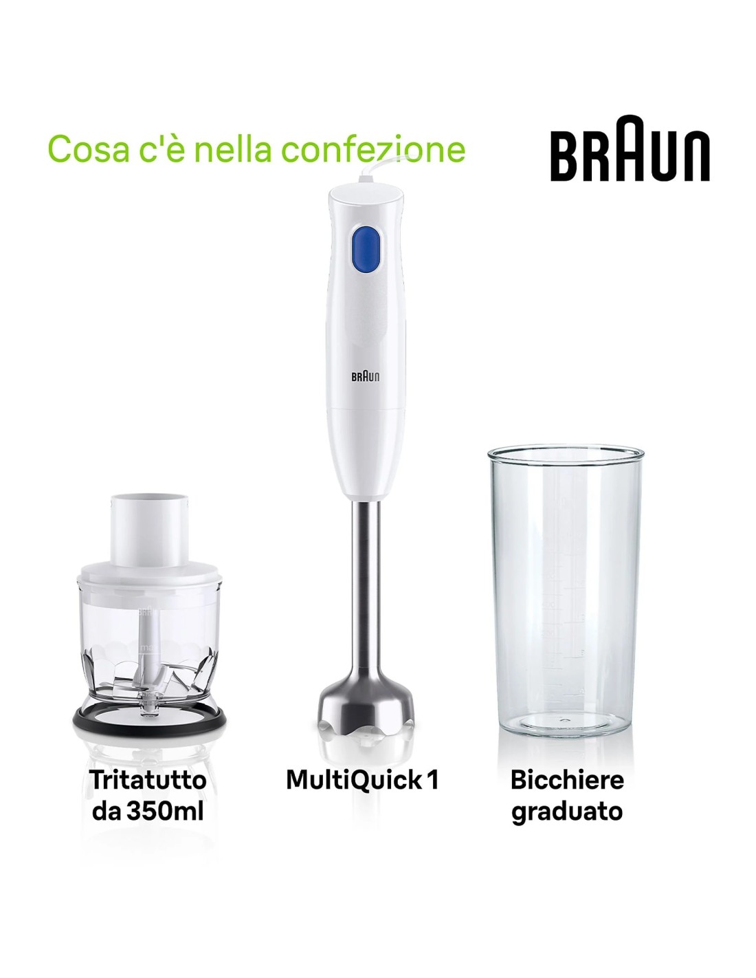 Braun MQ10.201M MultiQuick 1 Frullatore a Immersione 450W | shopincasa.it
