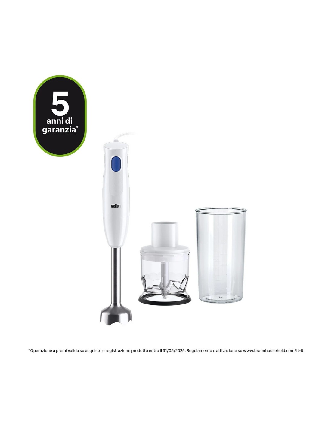 Braun MQ10.201M MultiQuick 1 Frullatore a Immersione 450W | shopincasa.it