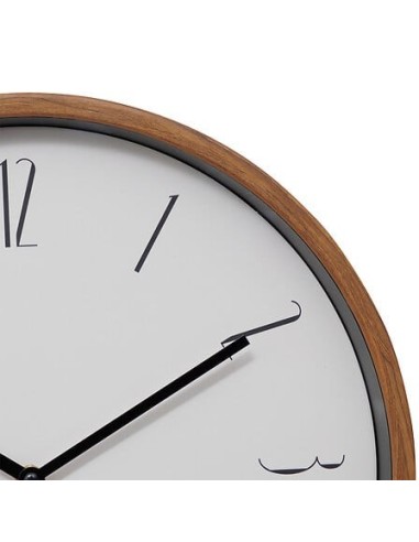 OROLOGI: vendita online Orologio Bratislav, diametro 35 cm, plastica bianca, effetto legno noce, da parete in offerta
