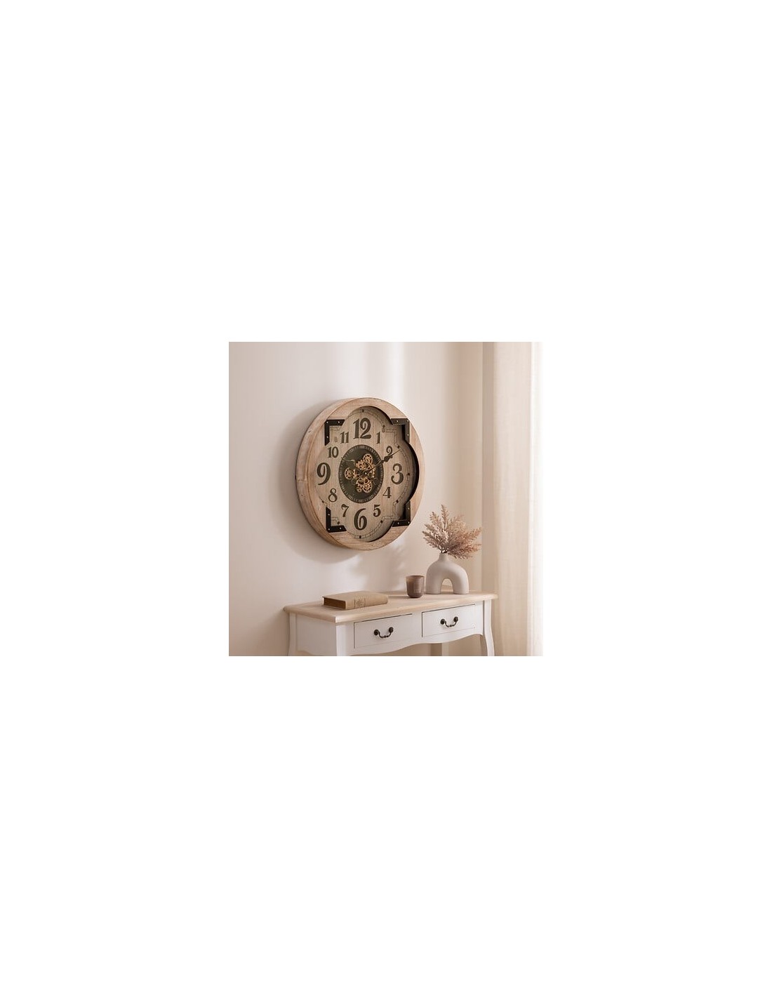 OROLOGI: vendita online Orologio McKensie, diametro 63 cm, MDF beige, da parete, design con meccanismo a vista in offerta