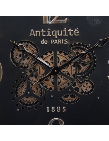OROLOGI: vendita online Orologio da parete GOUS AMRI, 70x84 cm, nero, MDF e metallo, con ingranaggi mobili in offerta