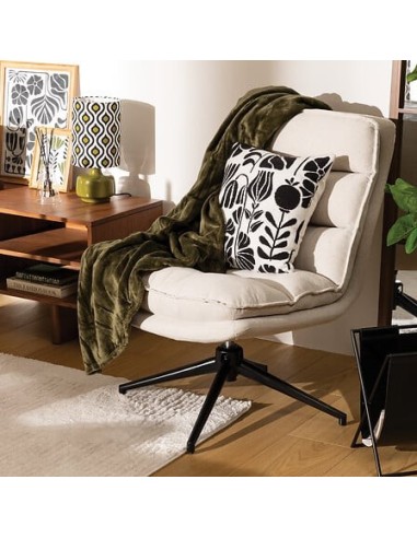 POLTRONE E DIVANI: vendita online Poltrona girevole Harper, piede metallo bianco, gris perle, 360°, 64x74,5x87 cm in offerta