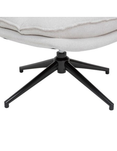 POLTRONE E DIVANI: vendita online Poltrona girevole Harper, piede metallo bianco, gris perle, 360°, 64x74,5x87 cm in offerta