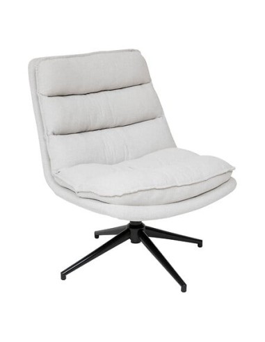 POLTRONE E DIVANI: vendita online Poltrona girevole Harper, piede metallo bianco, gris perle, 360°, 64x74,5x87 cm in offerta