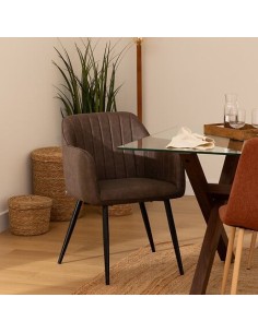 POLTRONE E DIVANI: vendita online Poltrona da pranzo, Visoca, marrone, acciaio, 61,5x57x83 cm, stile moderno in offerta