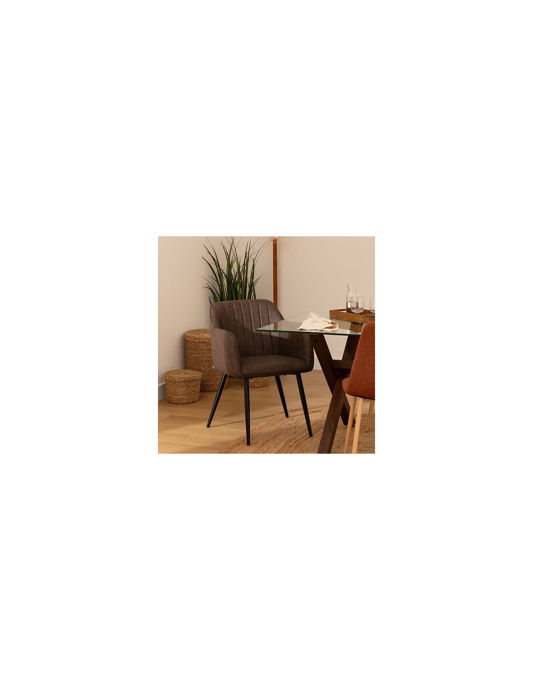 POLTRONE E DIVANI: vendita online Poltrona da pranzo, Visoca, marrone, acciaio, 61,5x57x83 cm, stile moderno in offerta