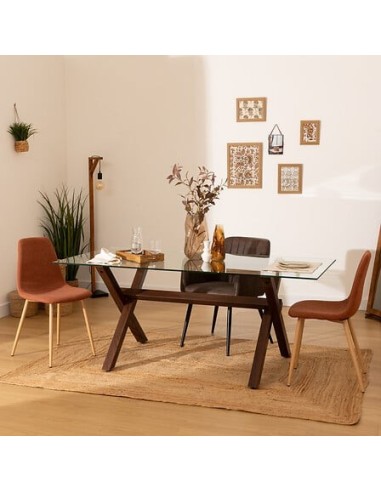 POLTRONE E DIVANI: vendita online Poltrona da pranzo, Visoca, marrone, acciaio, 61,5x57x83 cm, stile moderno in offerta
