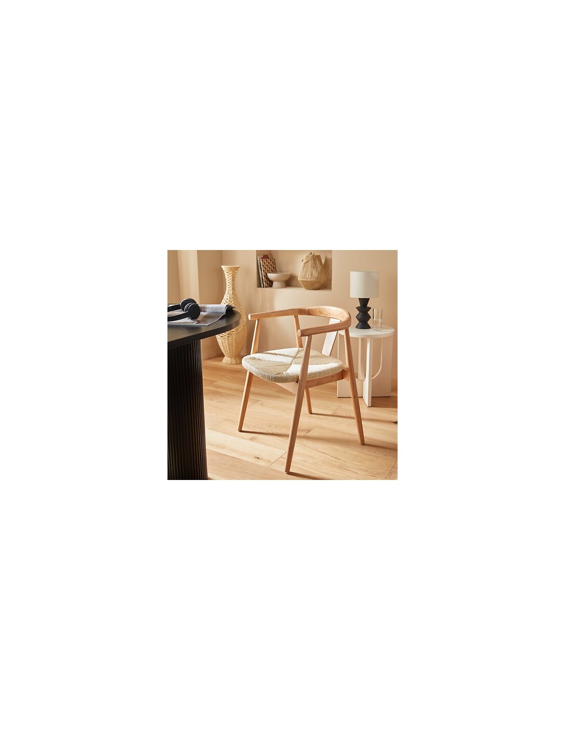 POLTRONE E DIVANI: vendita online Poltrona da pranzo, Yamato, legno naturale, beige, 56x56x73 cm, stile scandinavo in offerta