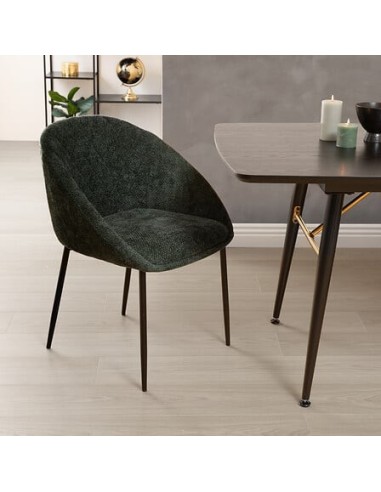 POLTRONE E DIVANI: vendita online Sedia Seliso, chenille verde cedro, acciaio, 60x57x81 cm, stile moderno in offerta
