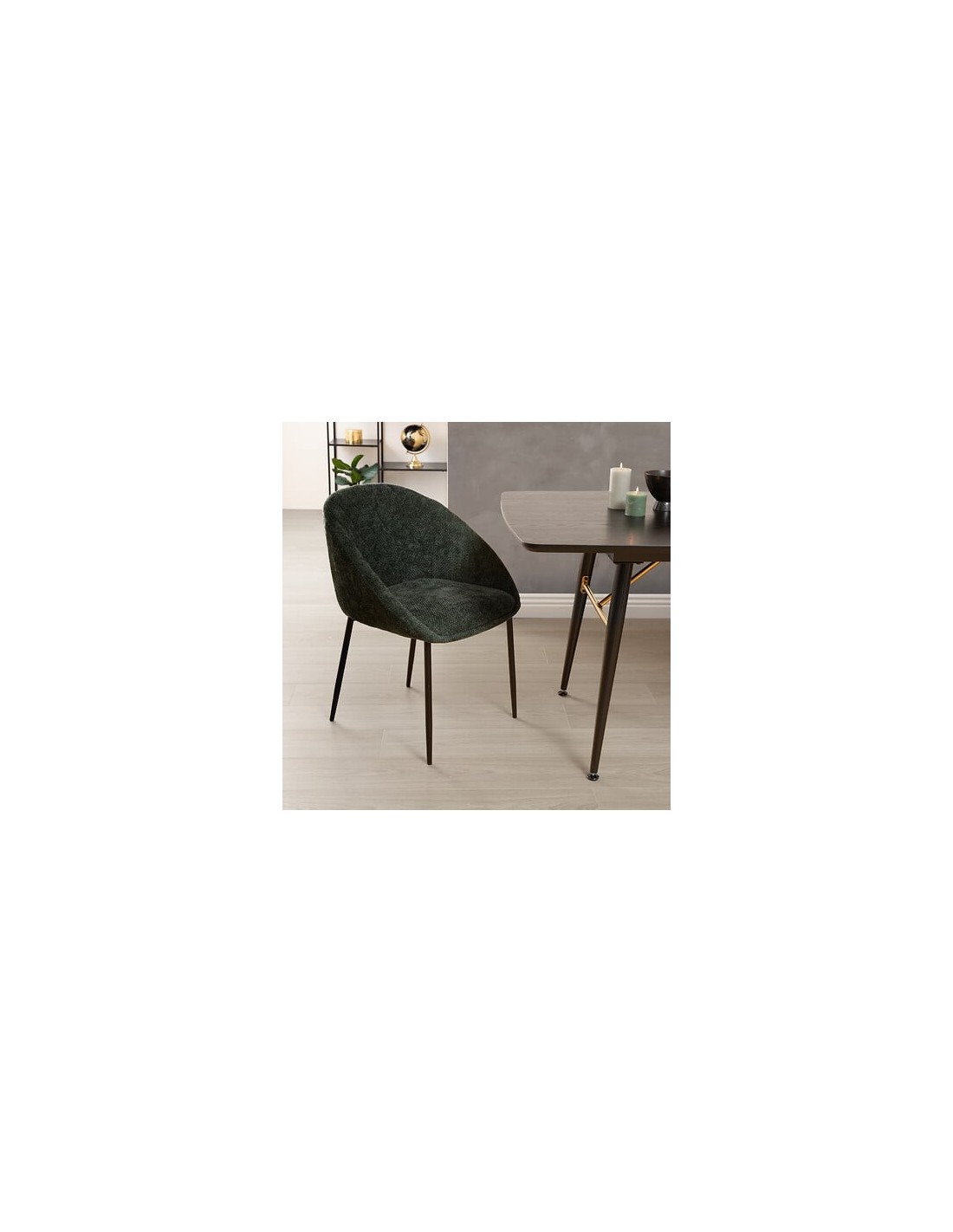 POLTRONE E DIVANI: vendita online Sedia Seliso, chenille verde cedro, acciaio, 60x57x81 cm, stile moderno in offerta