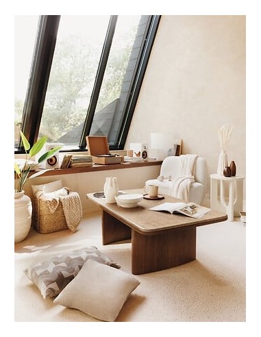 TAVOLI: vendita online Tavolino da caffè, Bloom, diametro 40 cm, avorio, MDF, finitura opaca in offerta