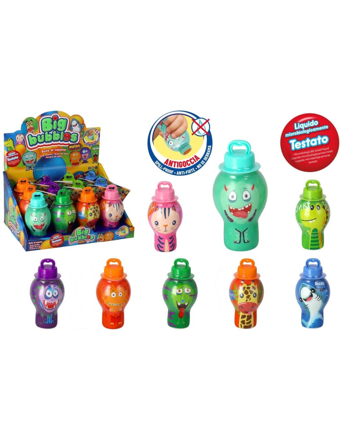 Bolle di sapone animali 30 ml assortiti con tappo antigoccia | shopincasa.it