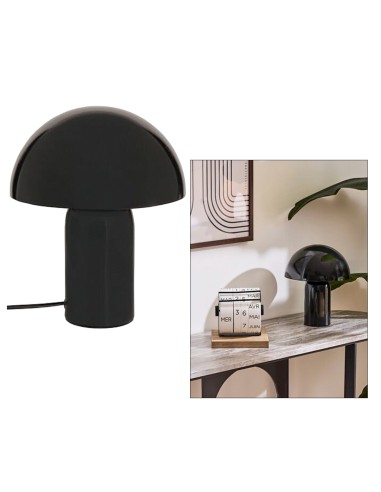ILLUMINAZIONE: vendita online Lampada fungo Lito, metallo nero, altezza 24,5 cm, design moderno, acciaio in offerta