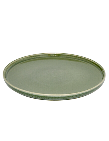 PIATTI: vendita online Piatto piano, Terre Inconnue, diametro 27 cm, verde kaki, faience, 26,7 x 2,3 cm in offerta