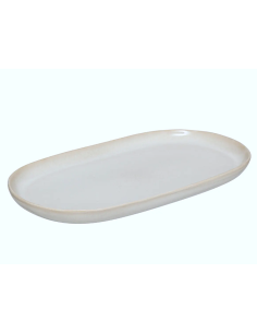 PIATTI: vendita online Piatto Ceramica Beige, Terre Inconnue, 31 x 17,5 x 2,6 cm, Stoneware, Elegante in offerta