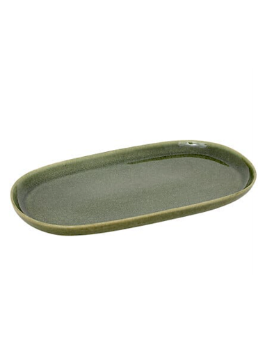 PIATTI: vendita online Piatto Ceramica Verde Kaki, Terre Inconnue, 31 x 17,5 x 2,6 cm, Stoneware, Elegante in offerta