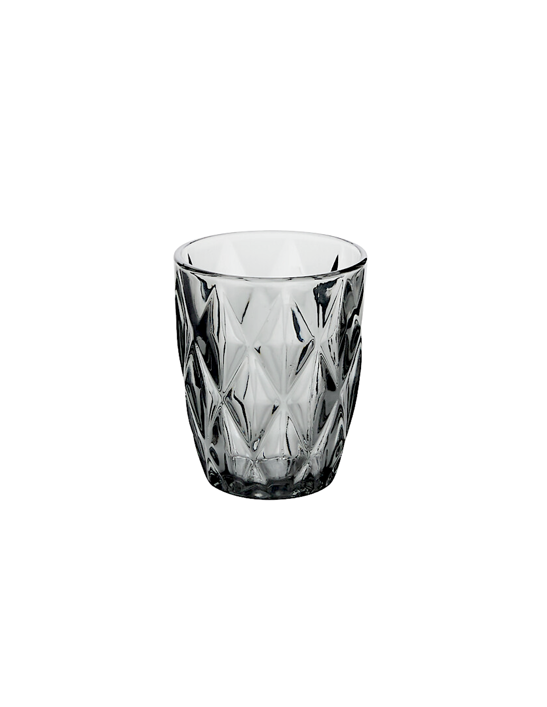 BICCHIERI ACQUA VINO BIBITA: vendita online Bicchiere basso, Gob, 28 cl, vetro grigio, dimensioni 8,1x10 cm in offerta