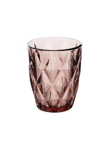 BICCHIERI ACQUA VINO BIBITA: vendita online Bicchiere basso, Gob, 28 cl, vetro rosa medio, dimensioni 8,1x10 cm in offerta