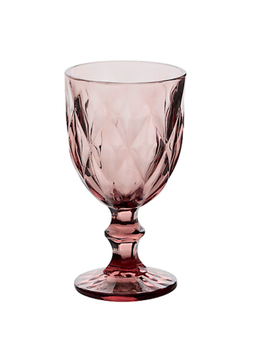 BICCHIERI ACQUA VINO BIBITA: vendita online Calice da vino, Lea, 23 cl, vetro rosa, dimensioni 8x15,2 cm in offerta