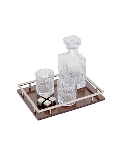SET WHISKY 203463 JULES VETRO CON VASSOIO MDF