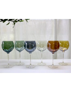 SET 6 CALICI 203470 LUCIA 42CL VETRO MULTICOLOR