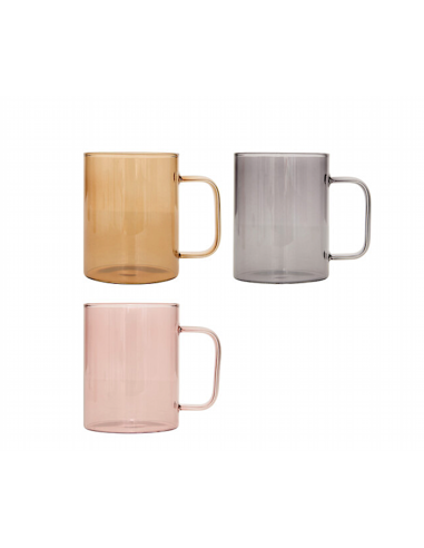 BICCHIERI CAFFE' E CAPPUCCINO: vendita online Tazza Mia, 43 cl, vetro colorato, assortita, dimensioni 11,8x8x10,5 cm in offerta