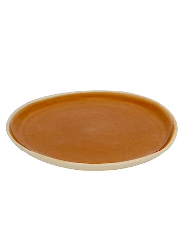 PIATTI: vendita online Piatto piano, Wonja, diametro 27 cm, ocra, faience, 27 x 26,4 x 2,1 cm in offerta
