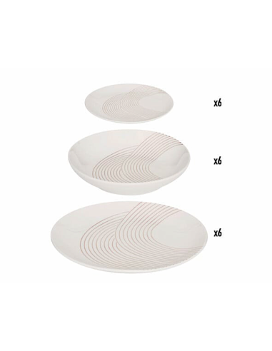 SERVIZI TAVOLA: vendita online Servizio Piatti Sky Lounge, 18 Pezzi, Bianco, Porcellana, Ø 26,8 cm, Elegante in offerta