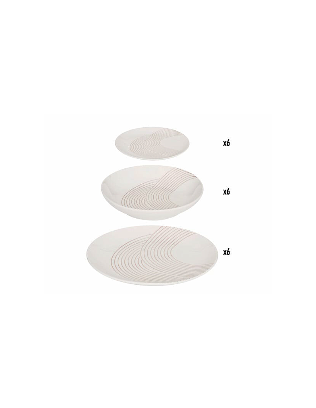 SERVIZI TAVOLA: vendita online Servizio Piatti Sky Lounge, 18 Pezzi, Bianco, Porcellana, Ø 26,8 cm, Elegante in offerta